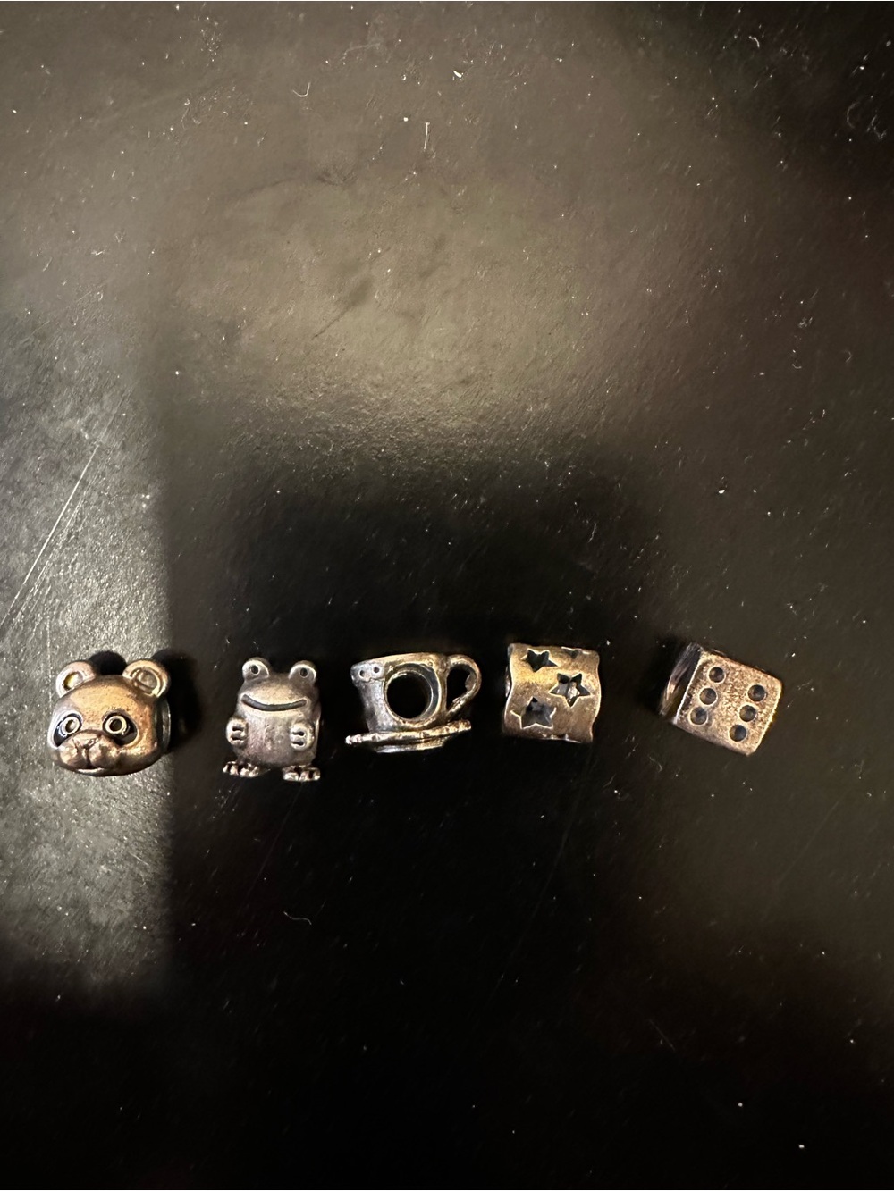 Pandora Silver Tone Animal & Charm Bead Set